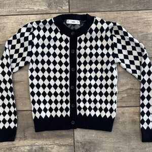 Mango Black and White Knit Sweater